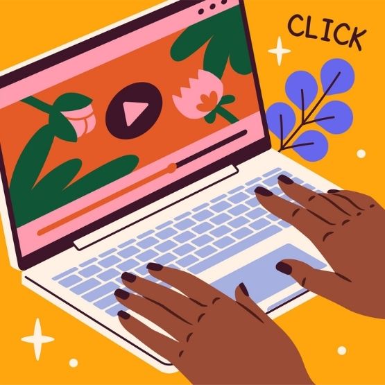 Illustration de personnes en réunion avec un tableau de présentation et des graphiques.