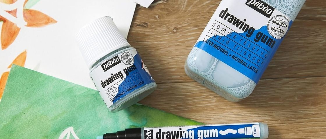 Drawing gum en feutre, flacon et bouteille