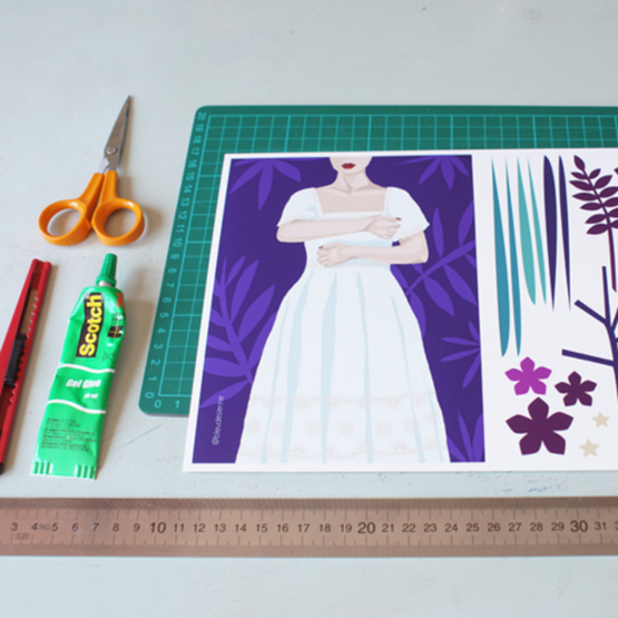 Matériel nécessaire pour réaliser l'affiche en paper art