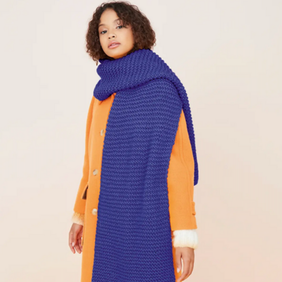 Echarpe ultra longue bleu Pingouin