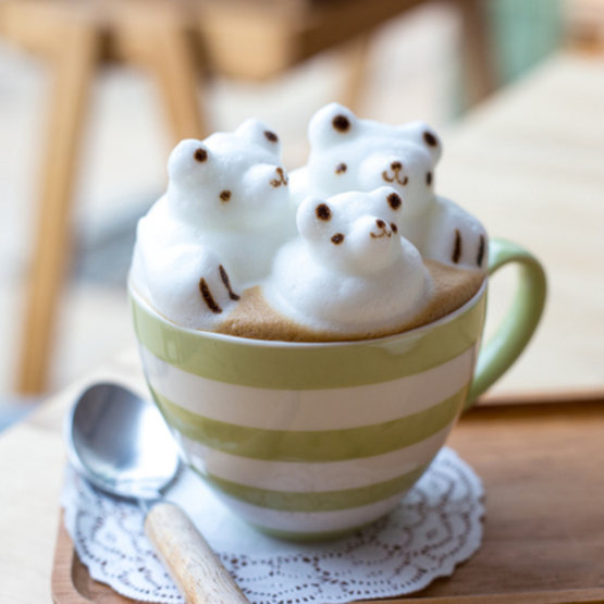 Latte art animaux