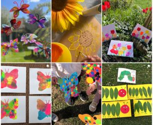 Activités manuelles colorées de printemps avec des enfants par Les Petites Frimousses.