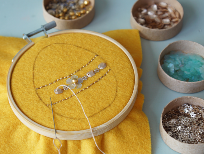 Tuto oeuf de pâques en sequins - Etape 3