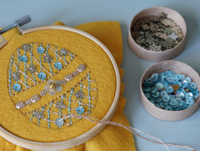 Tuto oeuf de pâques en sequins - Etape 5