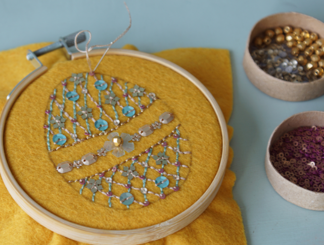 Tuto oeuf de pâques en sequins - Etape 6