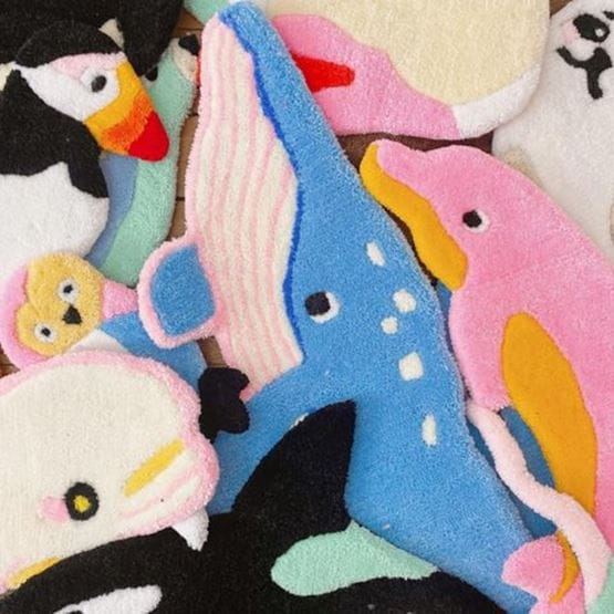 Tapis animal en tufting créés par Clothilde Puy