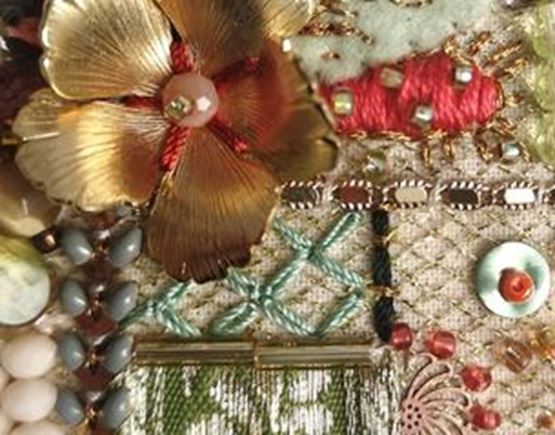 Visages fleuris brodés sur papier