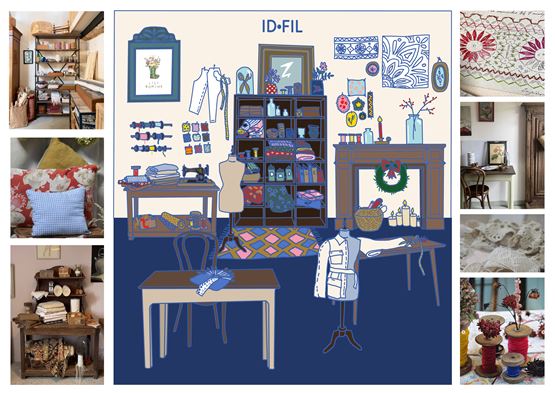 Stand dessiné à la main de l'espace ID-FIL