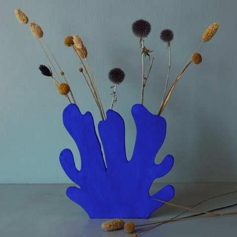 Etape finale du tuto vase en forme corail bleu